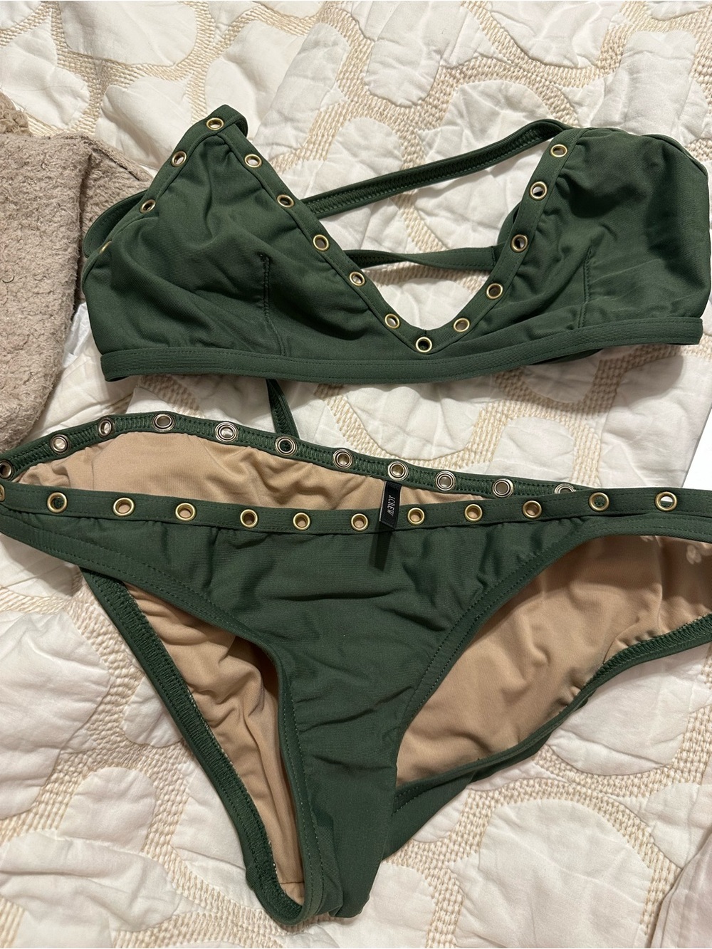 J.crew Olive Green Grommet Bikini Set
